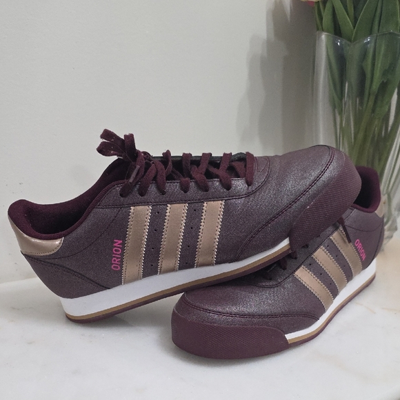 Adidas Orion Burgundy and Gold Sneakers - Picture 1 of 8